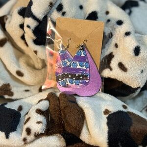 Purple Teardrop Earrings